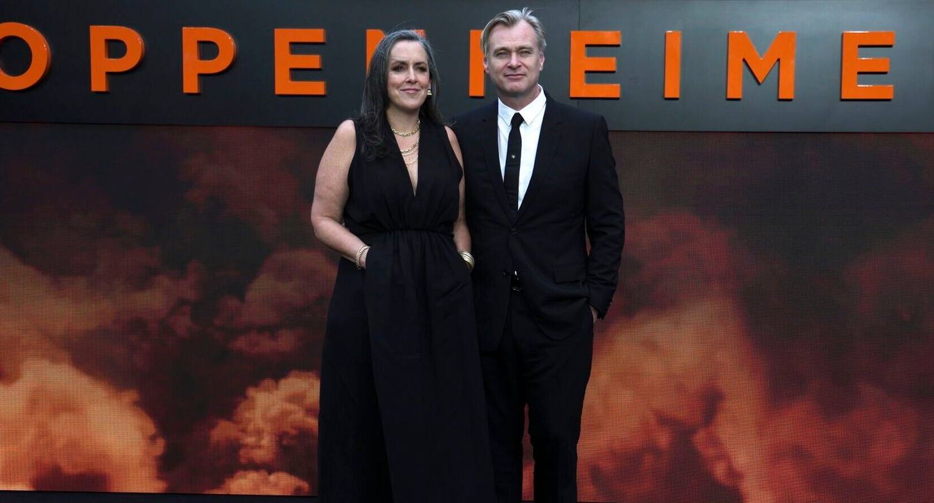 Emma Thomas y Christopher Nolan, durante el estreno de 'Oppenheimer'. (EFE)