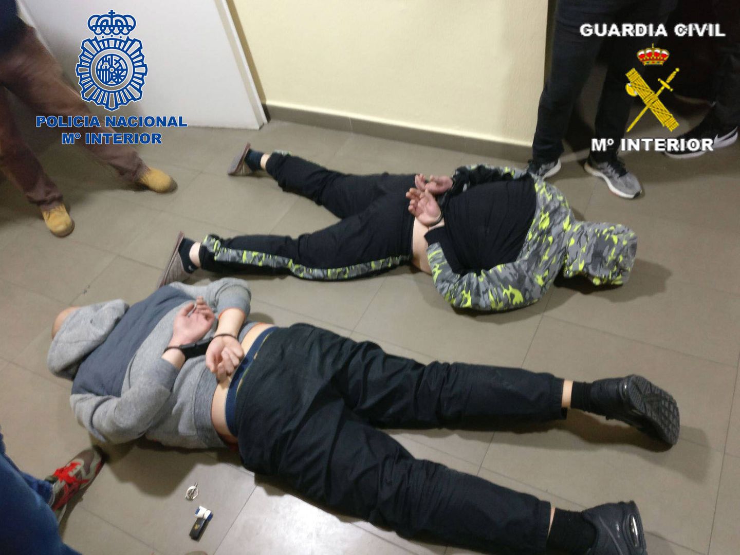 Imagen de los detenidos durante la operación. (Foto: Ministerio del Interior)