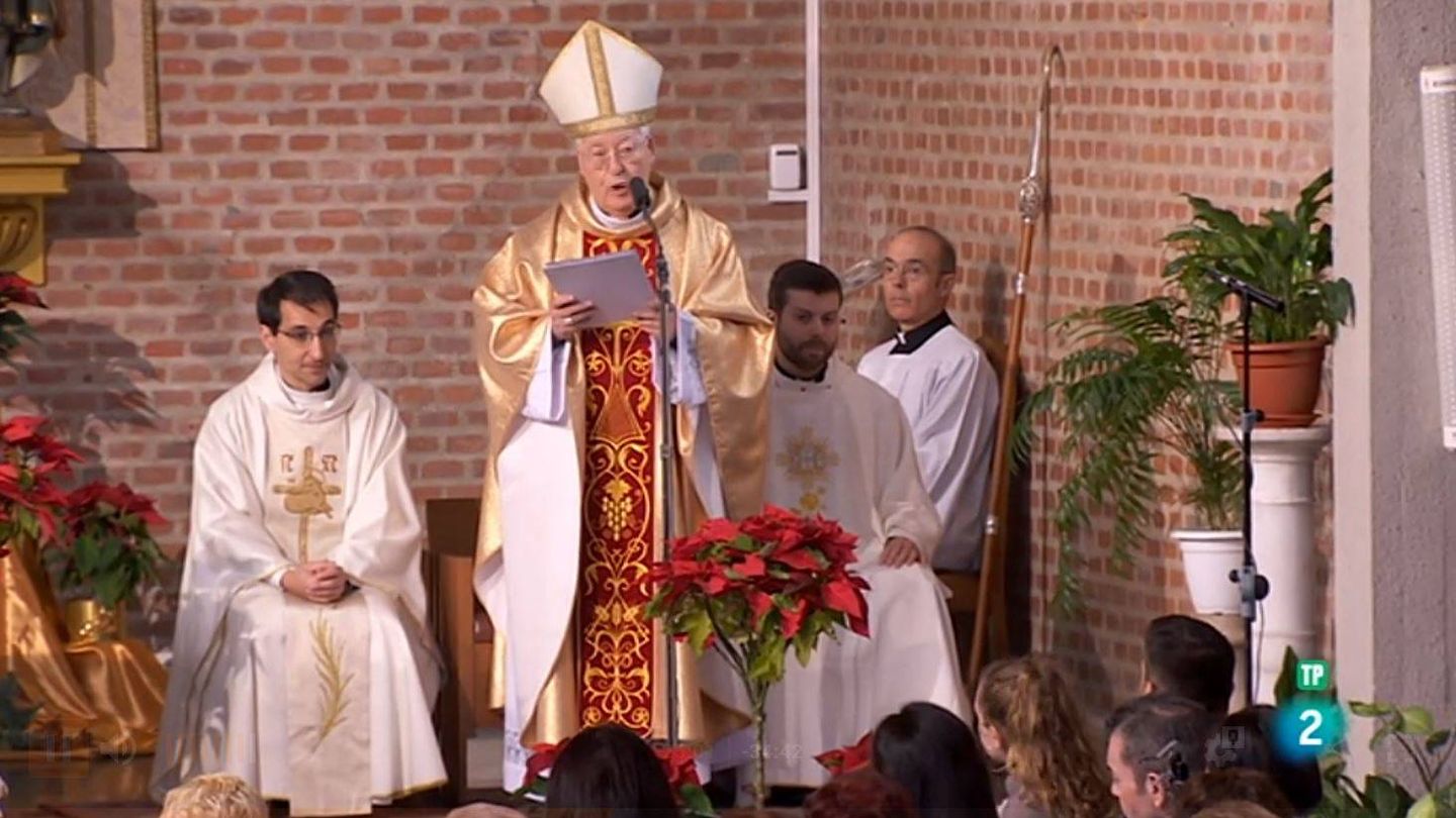 El obispo Juan Antonio Reig Pla en la misa del pasado domingo. (RTVE)