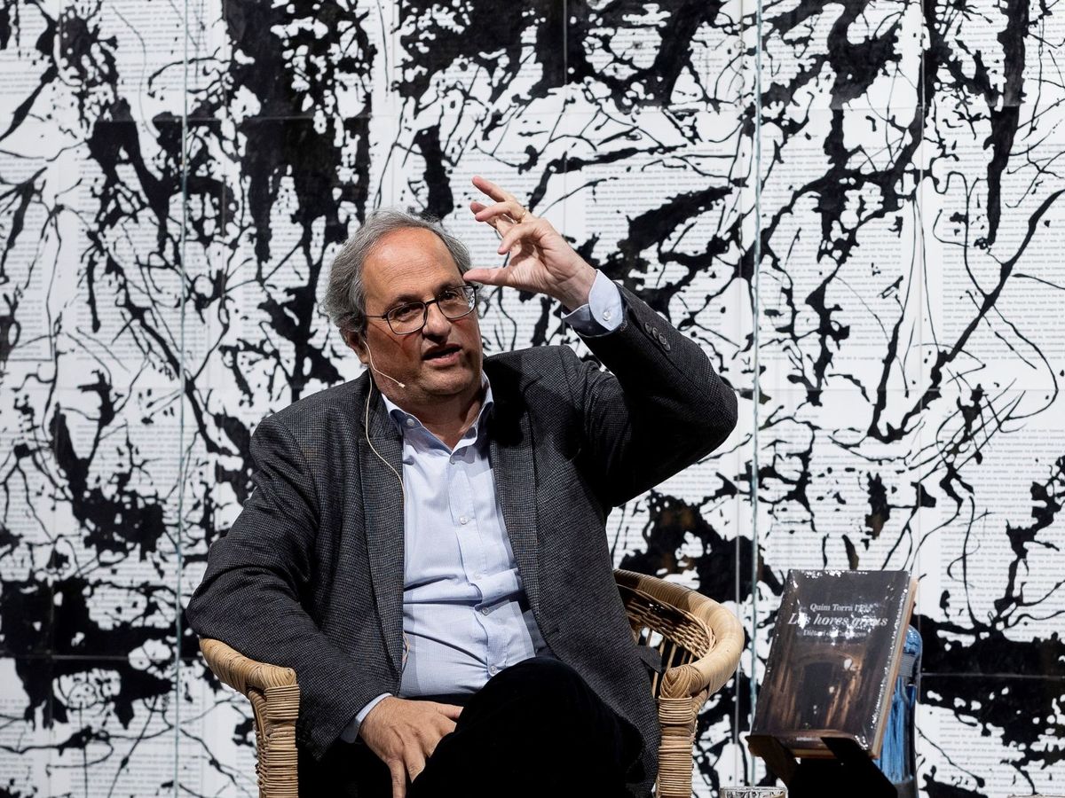 Foto:  El expresidente de la Generalitat Quim Torra, durante la presentación de su libro "Les hores greus". (EFE) 