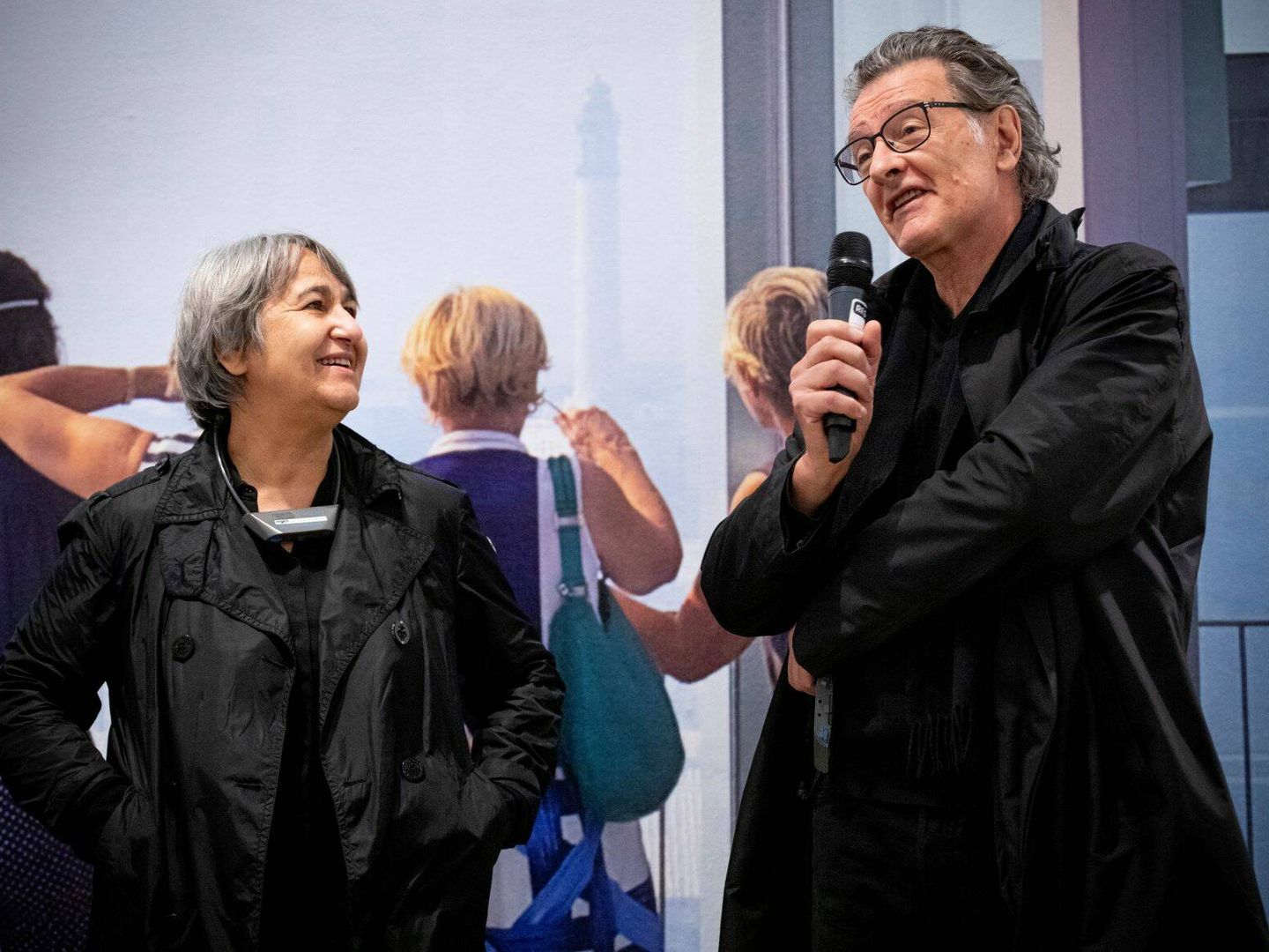 Lacaton y Vassal, durante la presentación de la exposición en el Museo ICO.