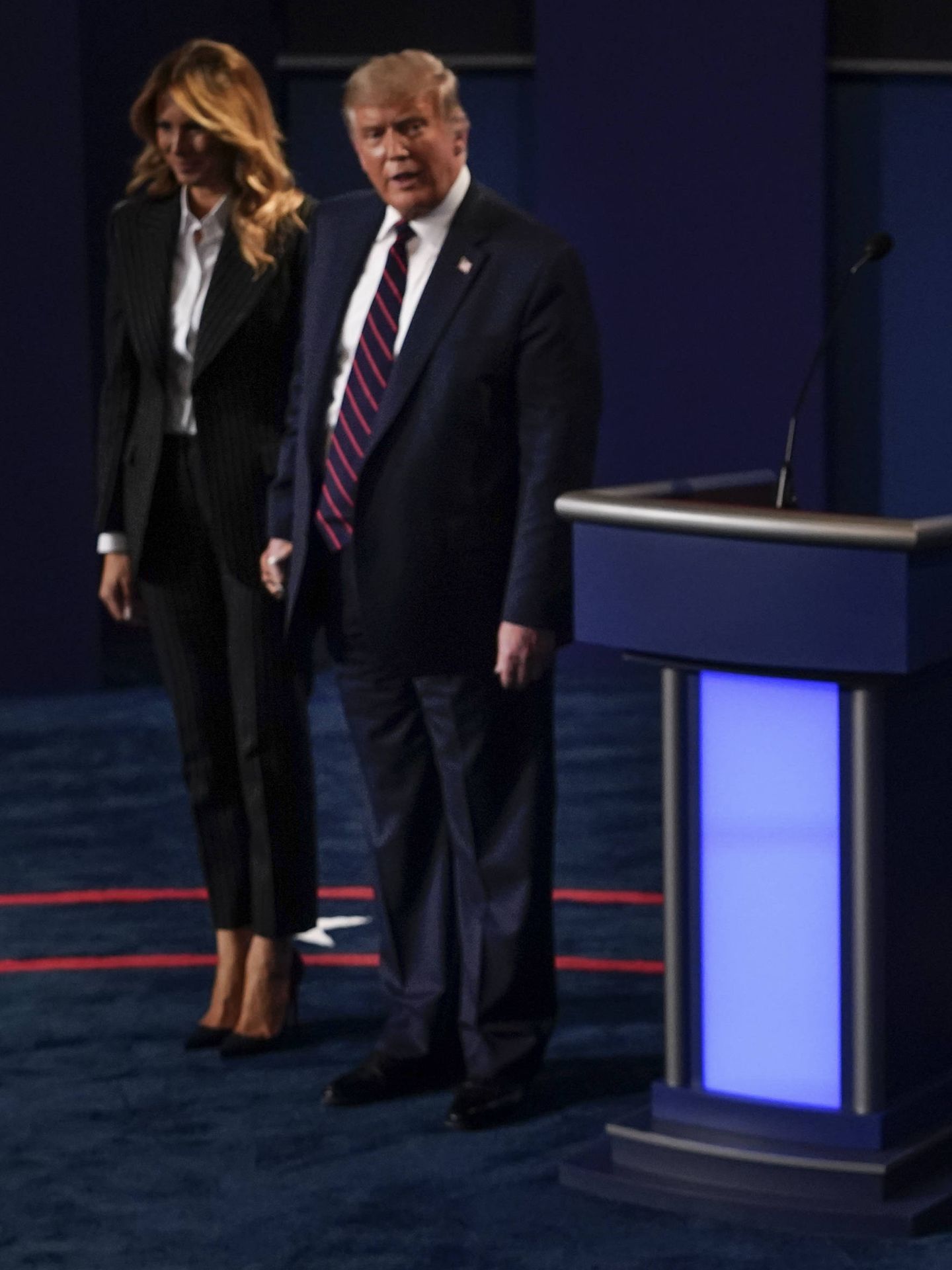Melania y Donald Trump, en Ohio el 29 de septiembre. (Getty)