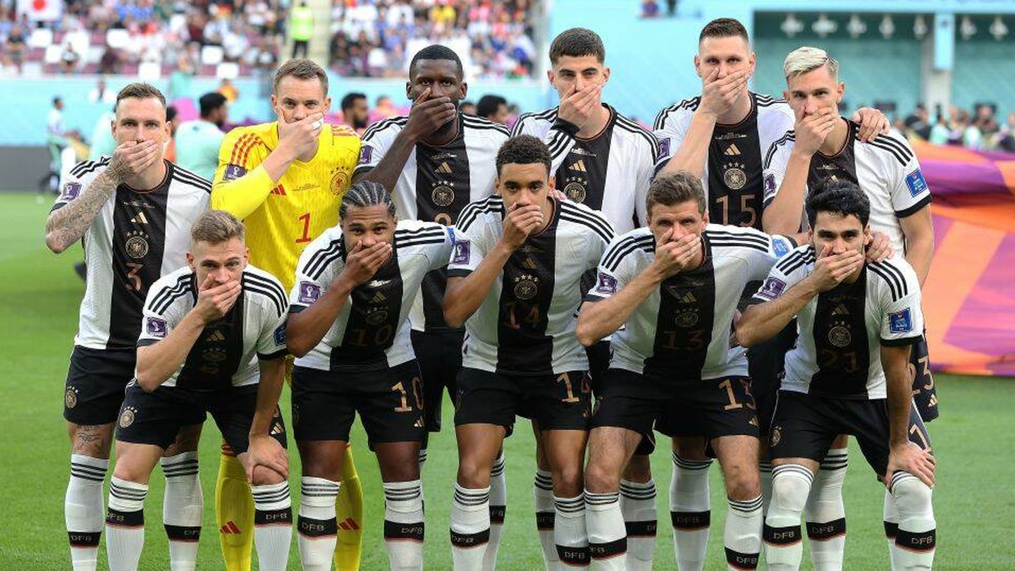 El gesto de la selección alemana en Qatar. (Getty)