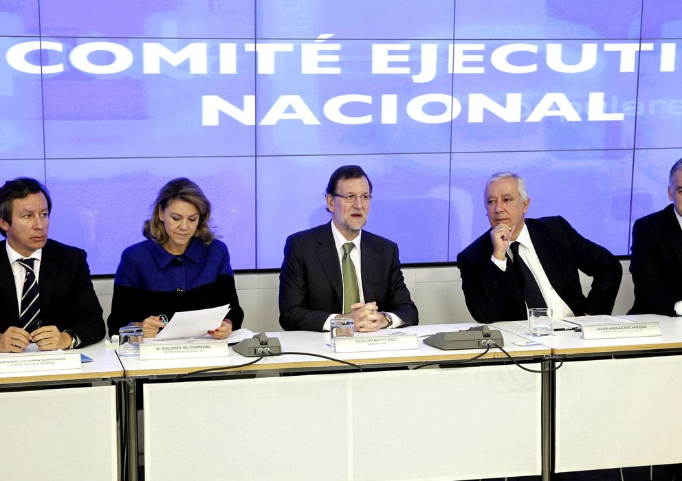 Foto: La cúpula del PP en una reunión de su Comité Nacional (Efe)