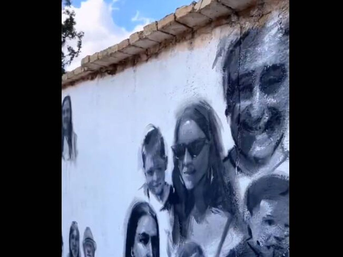Foto: El pueblo de Cetina ya disfruta de su nuevo mural (TikTok/@PINIACOLADA)