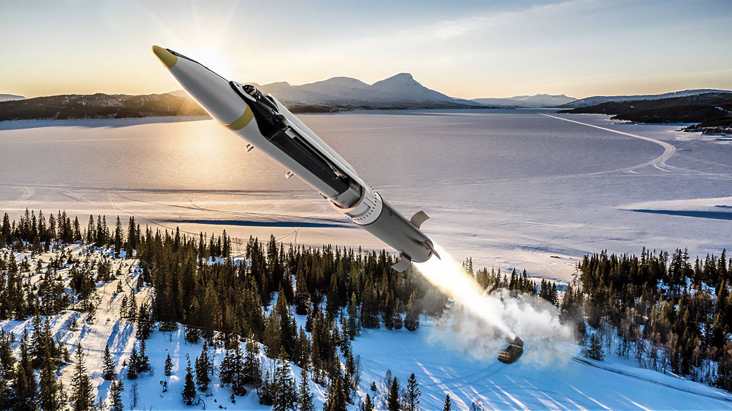 El Pentágono también está planeando la posibilidad de entregar nuevos tipos de misiles y bombas que se pueden lanzar desde unidades Himars, como la bomba volante GLSDB en la imagen. (Boeing/SAAB)