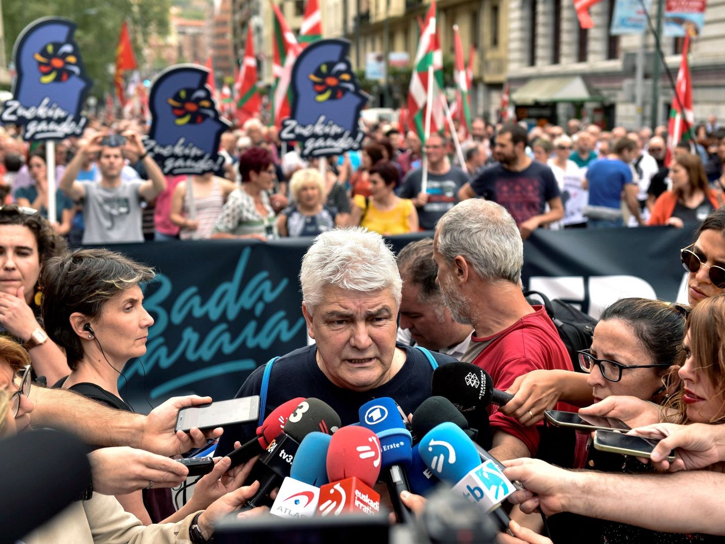 El exrecluso de ETA, José Antonio López Ruiz 'Kubati', en una manifestación de 2018. EFE
