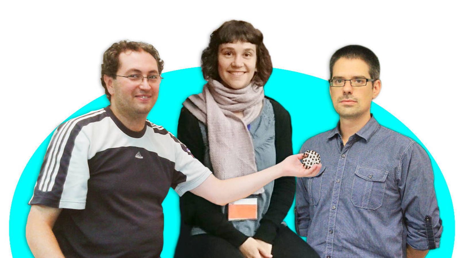 Foto: Los investigadores César González (izquierda), Elisa Oteros y Daniel Manzano.