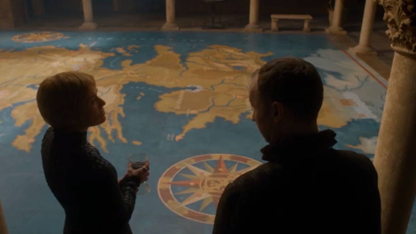 Imagen del cuarto capítulo de la séptima temporada con Cersei conversando con Tycho Nestoris