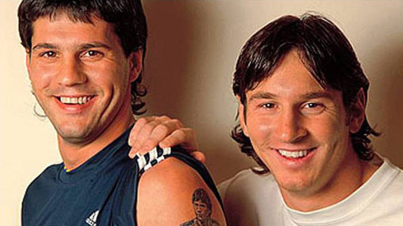 Leo Messi junto a su hermano Matías. 