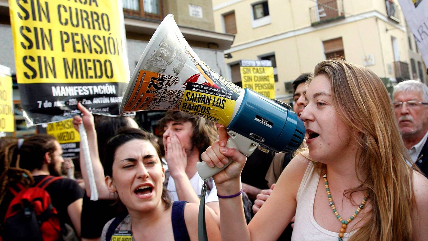 Protesta de Juventud Sin Futuro en Madrid, en abril de 2011. (EFE: Ballesteros)
