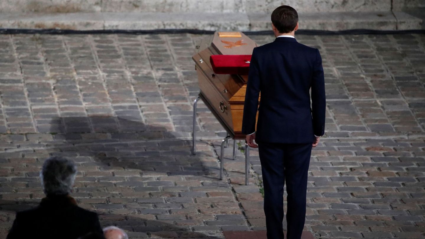 Imagen del funeral de Estado por Samuel Paty en París. (Reuters)