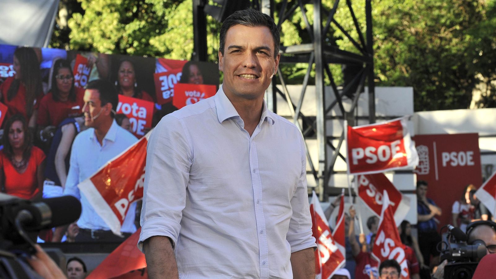 Foto: Sánchez dice que con un PSOE "fuerte", el ala "moderada" de Podemos se impondría a la rama "dura" de Pablo Iglesias