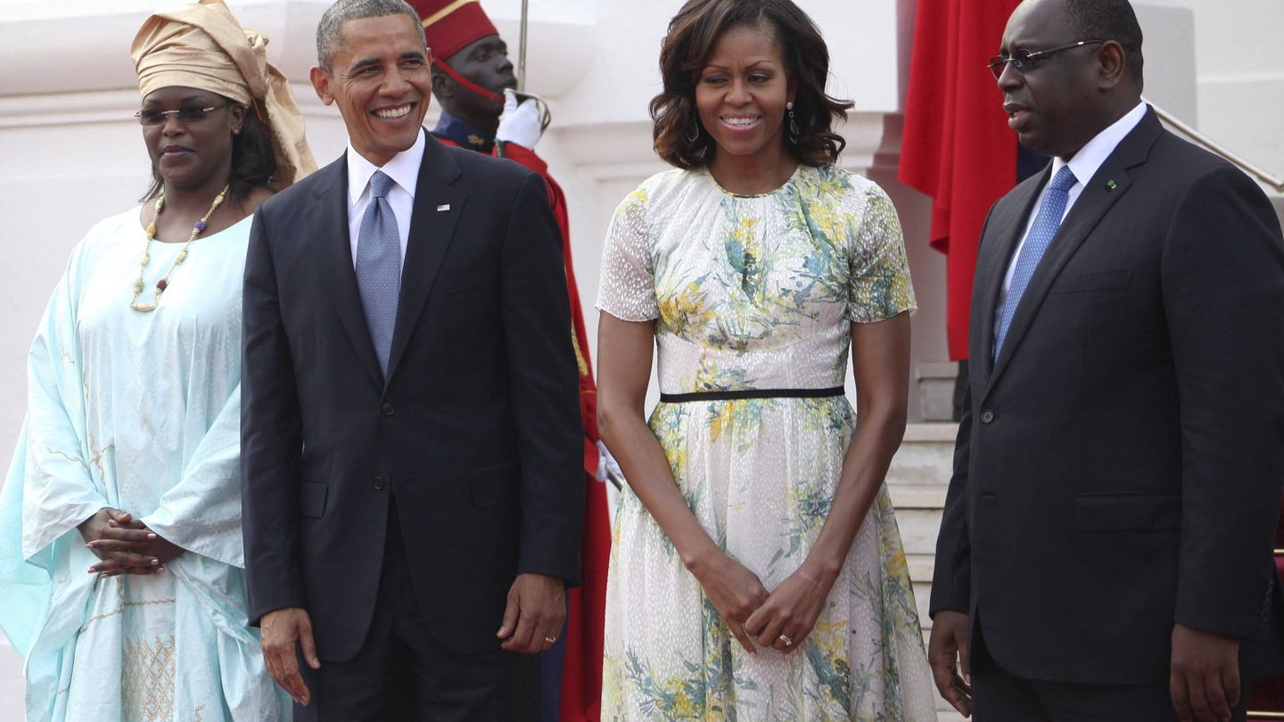Marieme junto a su marido y los Obama. (Efe)