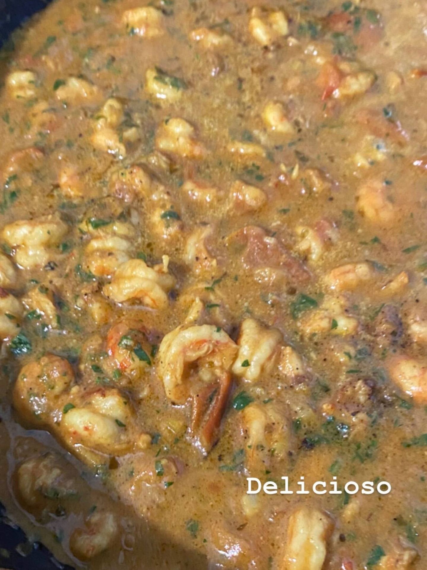 Las gambas con curry de Vanesa Lorenzo: 'Delicioso', escribe. (Instagram/@vanesalorenzo_)