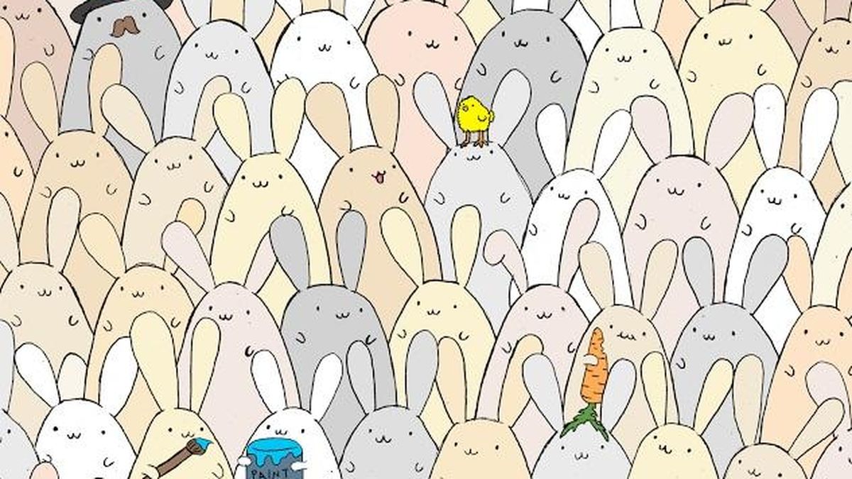 ¿Eres capaz de encontrar el huevo de Pascua entre tantos conejos?