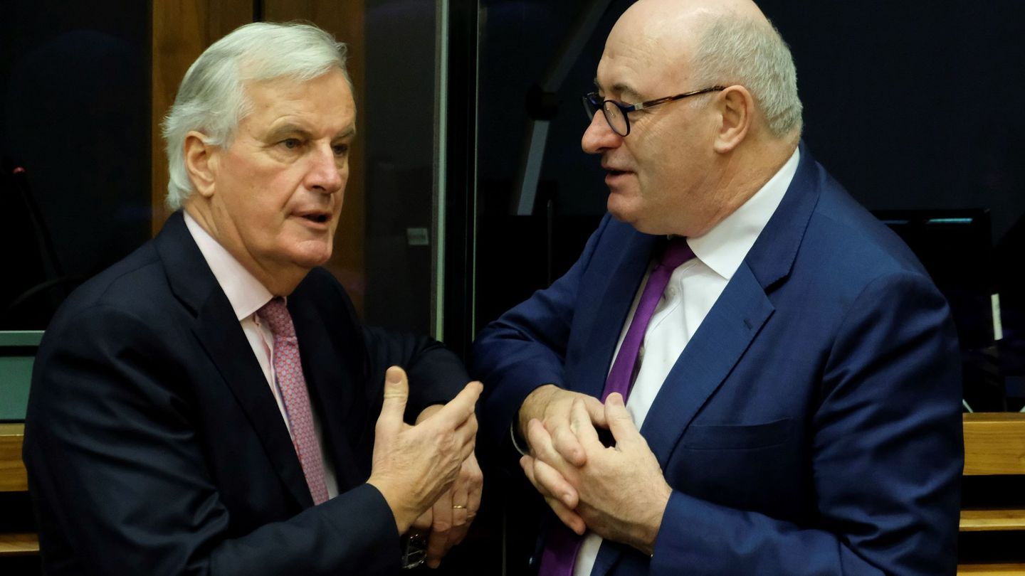 Hogan charla con Michel Barnier, negociador jefe del Brexit. (EFE)