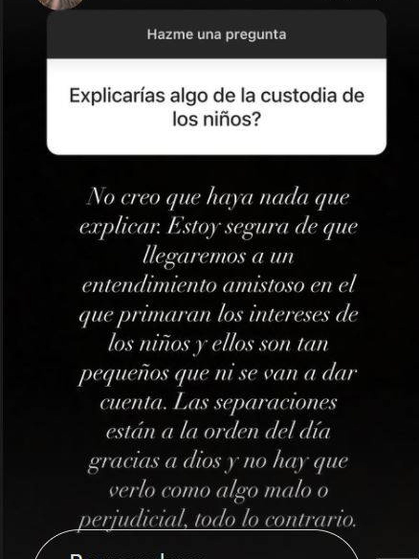 Una de las respuestas de Rocío Osorno en Instagram