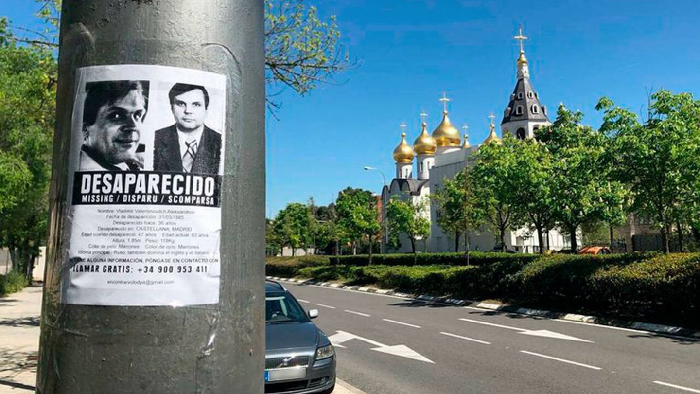 Cartel de búsqueda junto a la catedral ortodoxa-rusa de Santa María Magdalena, en Madrid. (Nikolai Galitzine)