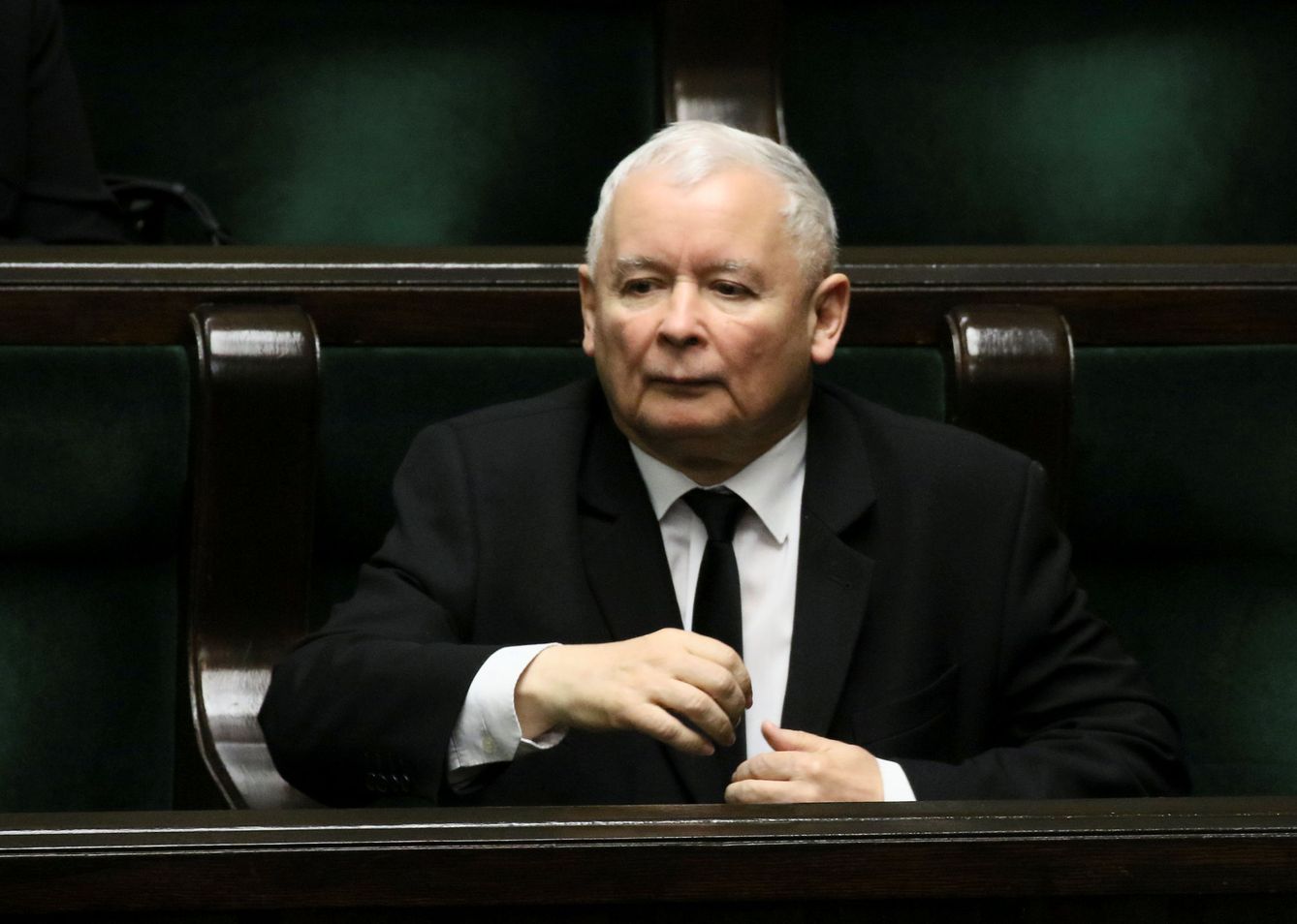 Jaroslaw Kaczynski, líder del Partido Ley y Justicia, asiste a una sesión parlamentaria el 12 de diciembre de 2018. (Reuters)