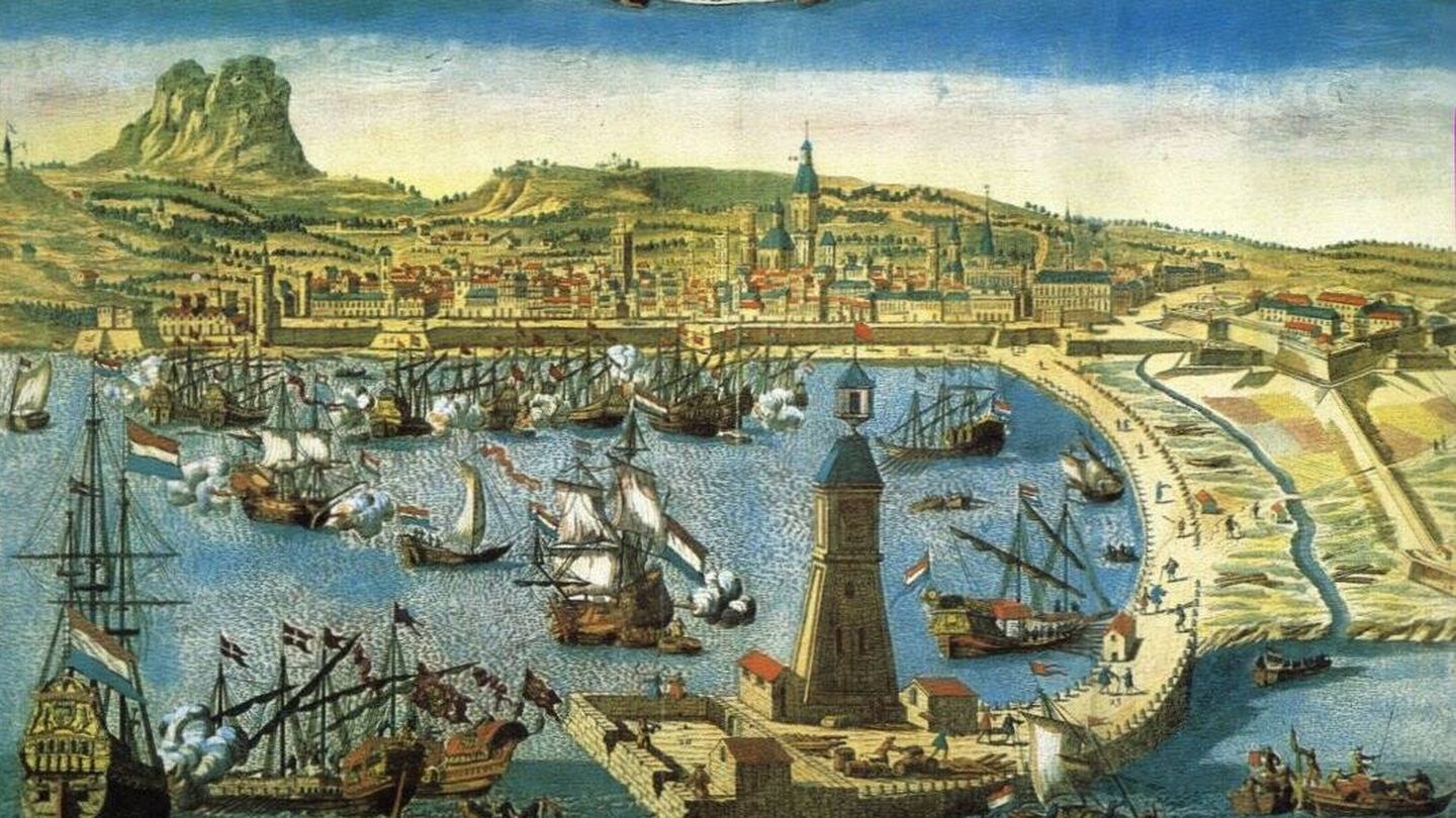 El puerto de Barcelona en el siglo XVIII, puerta del comercio catalán. (Wikimedia Commons) 