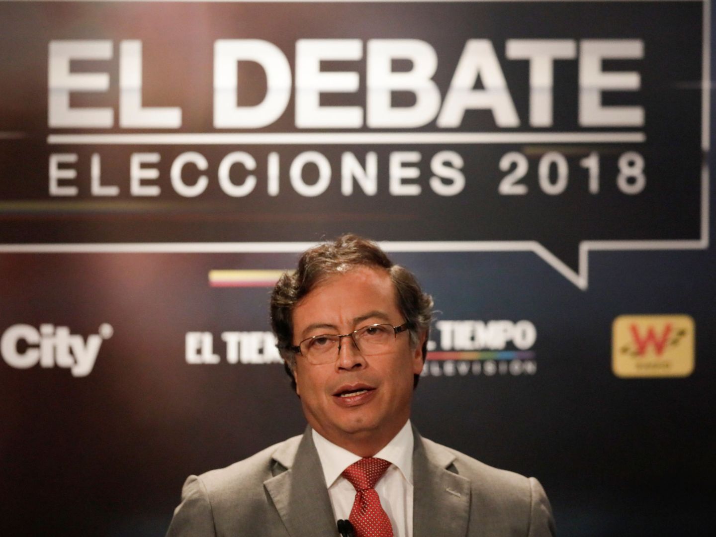 Gustavo Petro durante un debate en Bogotá, Colombia, el 24 de mayo de 2018. (Reuters)