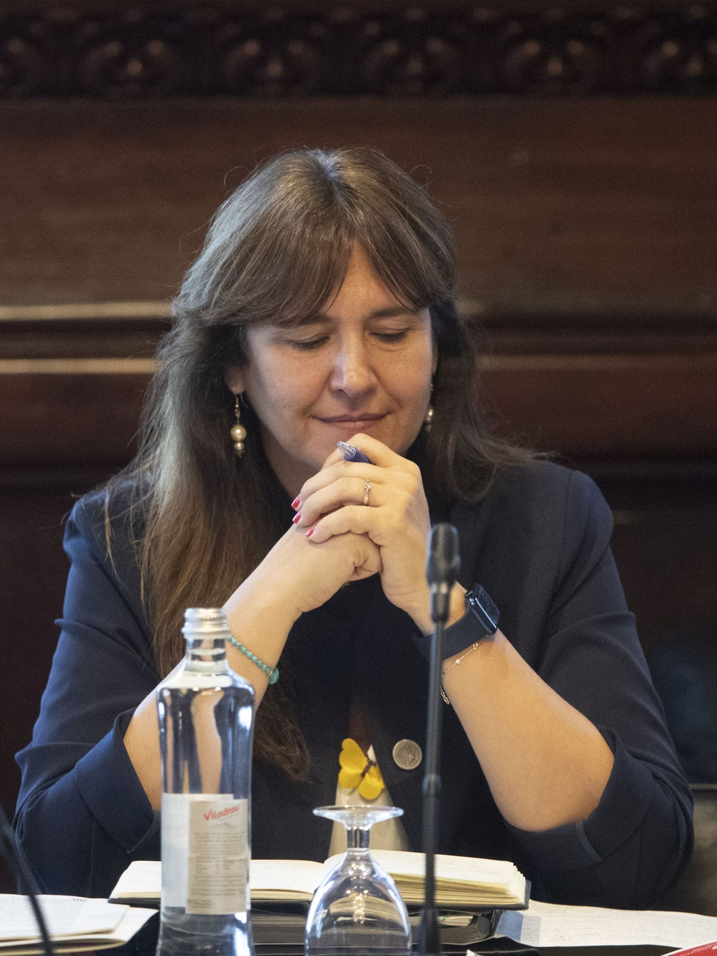Laura Borràs, durante una reunión de la Mesa del Parlament. (EFE/Marta Perez)