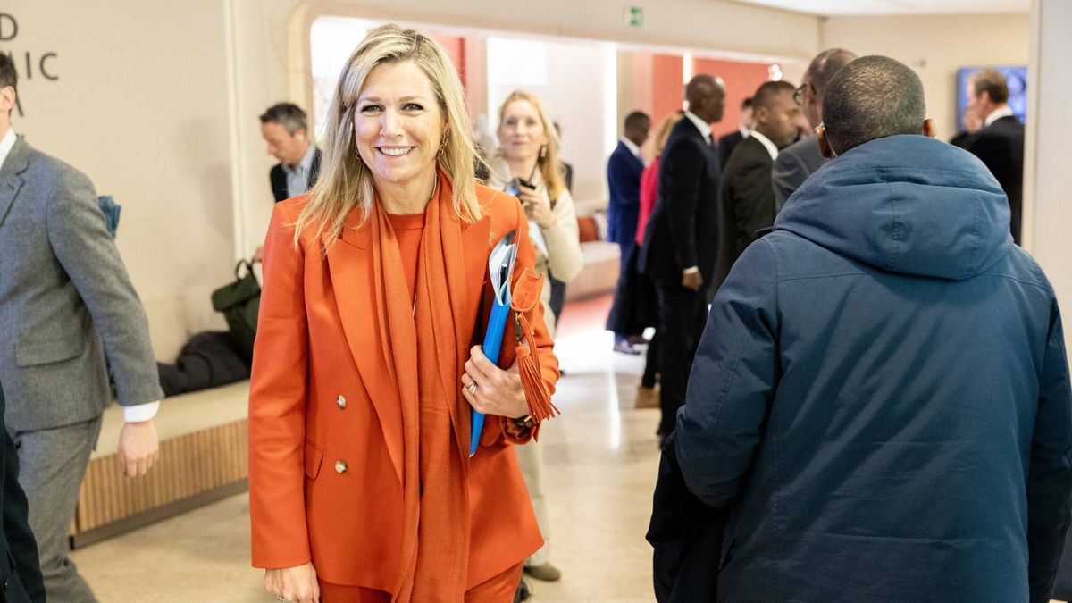 Máxima de Holanda y su dos piezas naranja: hace patria para su reunión con Milei en Davos