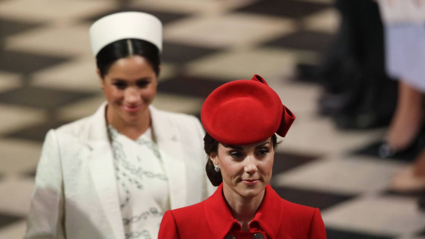 Kate Middleton y Meghan Markle, en el Día de la Commonwealth. (Getty)