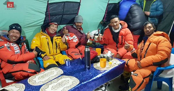 Foto: Los sherpas de la expedición de Alex Txikon en el K2. (@AlexTxikon)