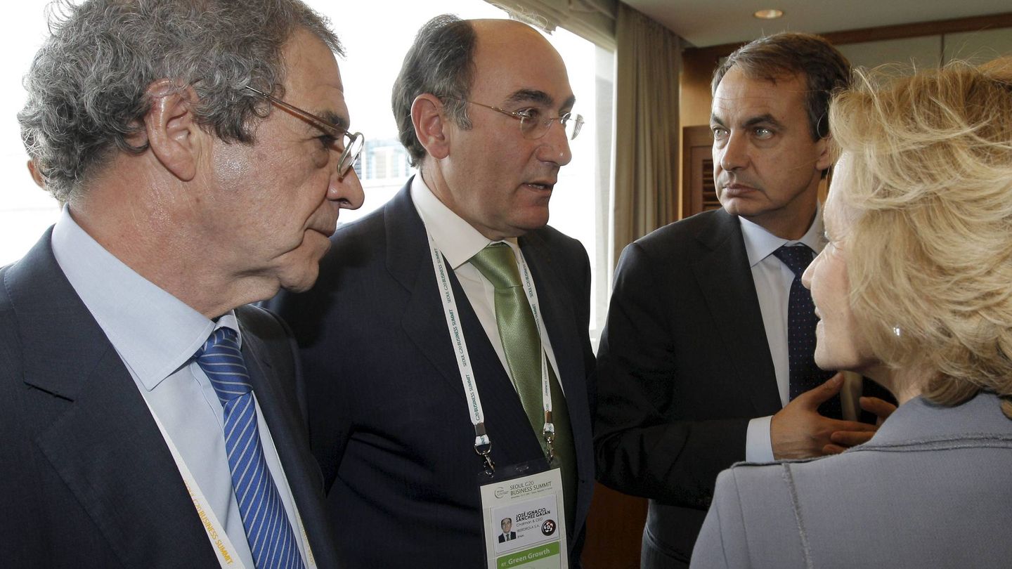 Imagen de archivo de Zapatero junto a César Alierta y Sánchez Galán. (EFE/Juanjo Martín)