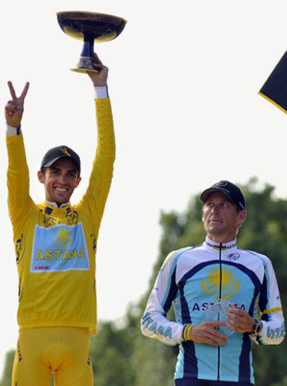Foto: Contador y Armstrong no entierran el hacha de guerra