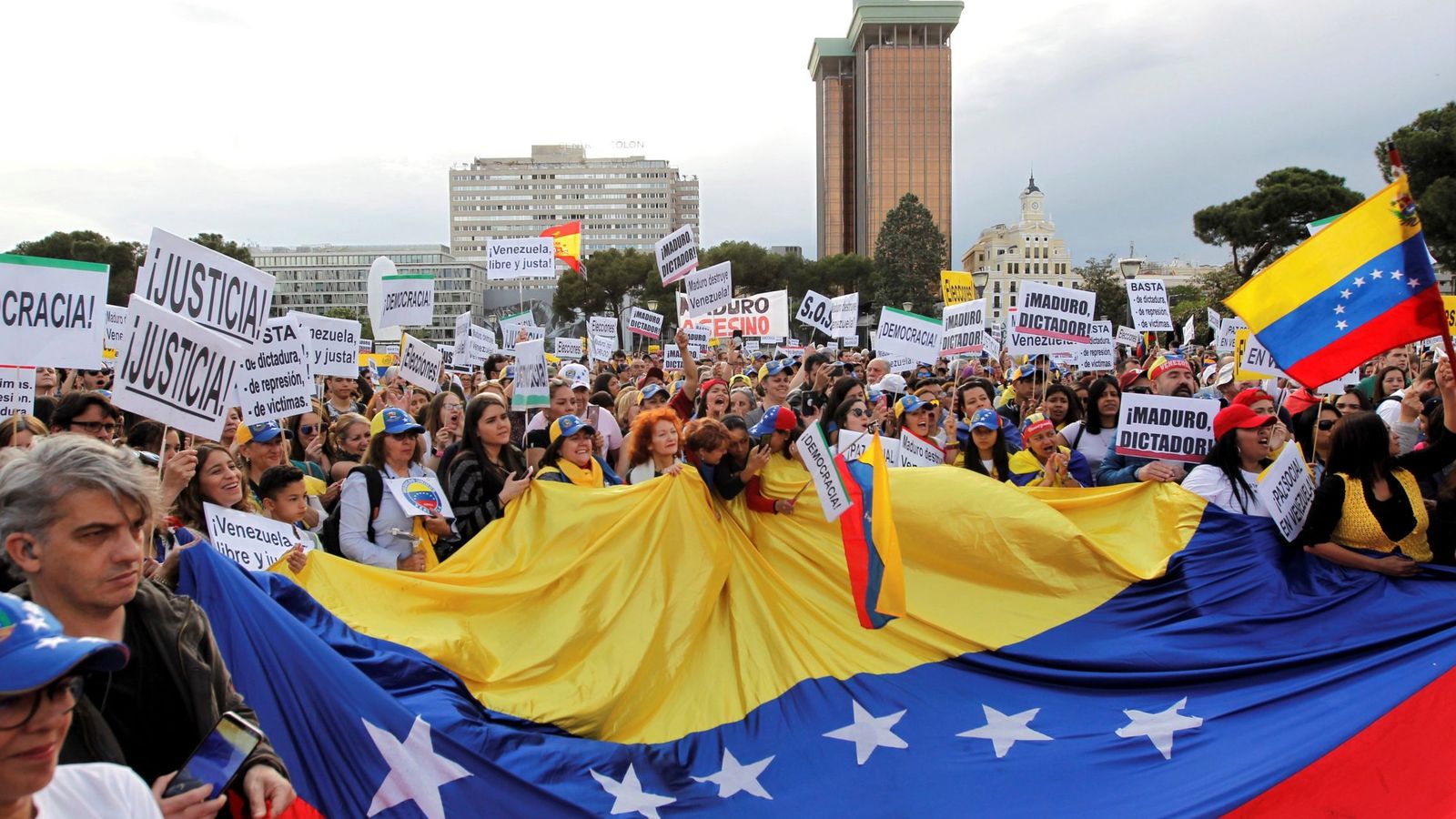 Foto: Concentración de venezolanos en Madrid. (EFE)