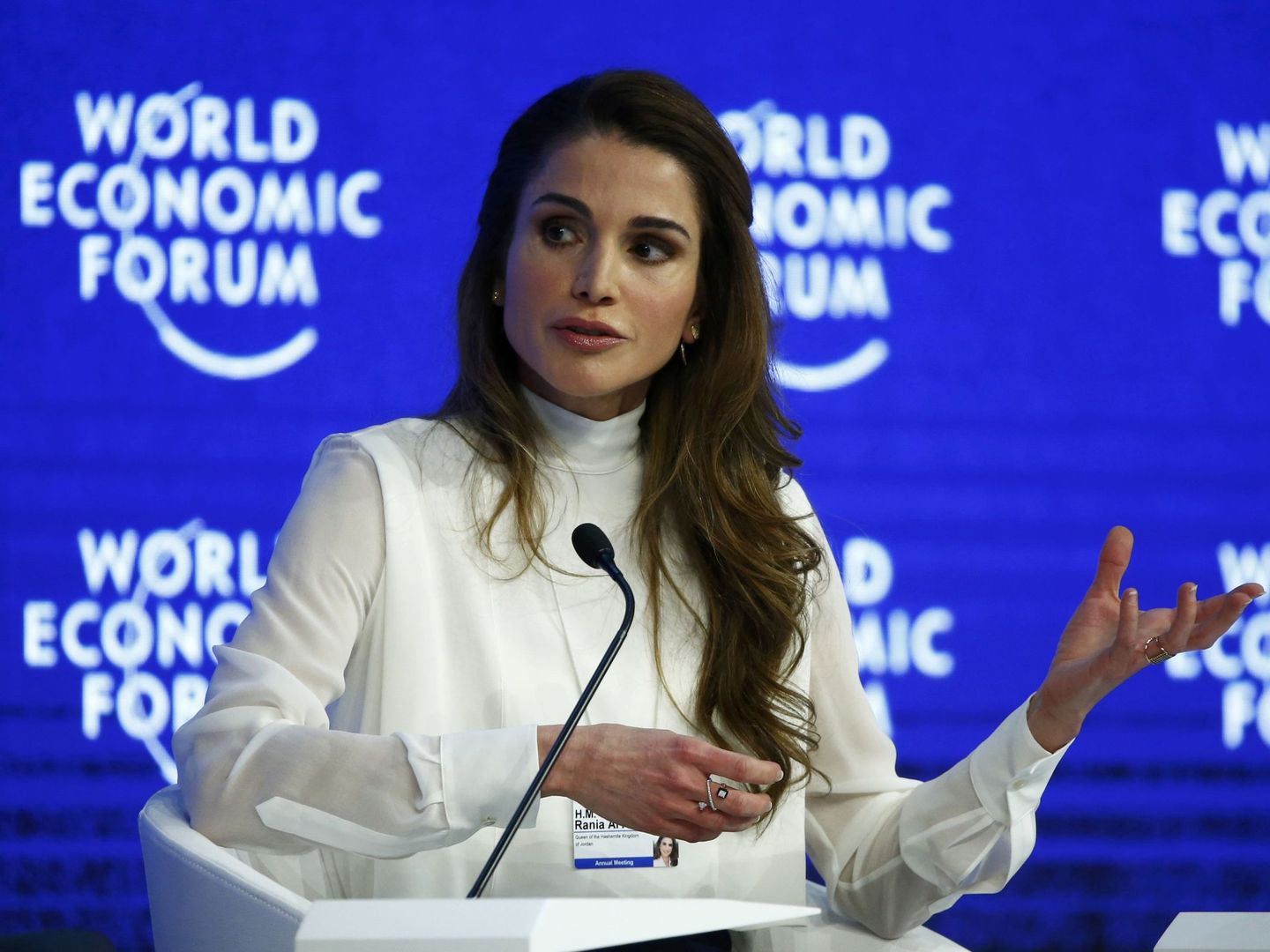 La reina Rania de Jordania, en la edición del año pasado en Davos. (Reuters)