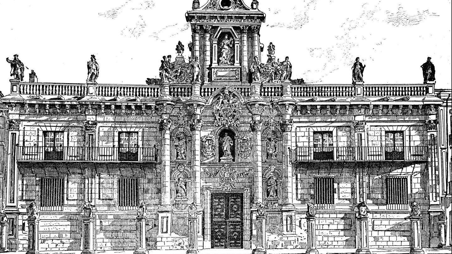 Antigua ilustración de la Universidad de Valladolid.