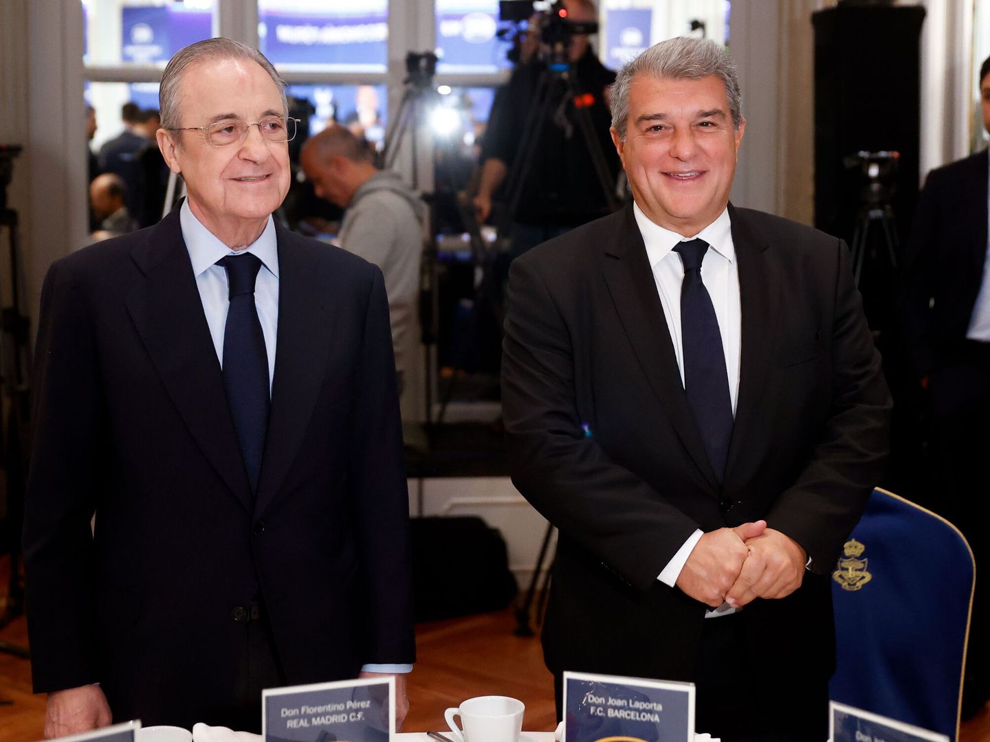 Florentino y Laporta siguen en el proyecto de la Superliga. (Europa Press)