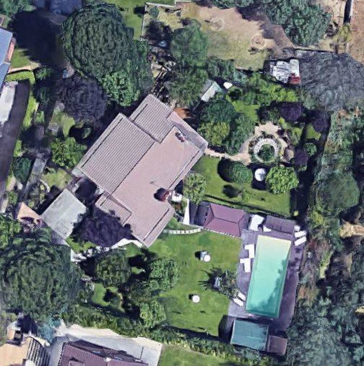 Vista aérea de la casa de Paz Padilla en Madrid. (Google)