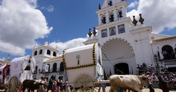 Foto: Presentación de hermandades ante la Virgen del Rocío (EFE)