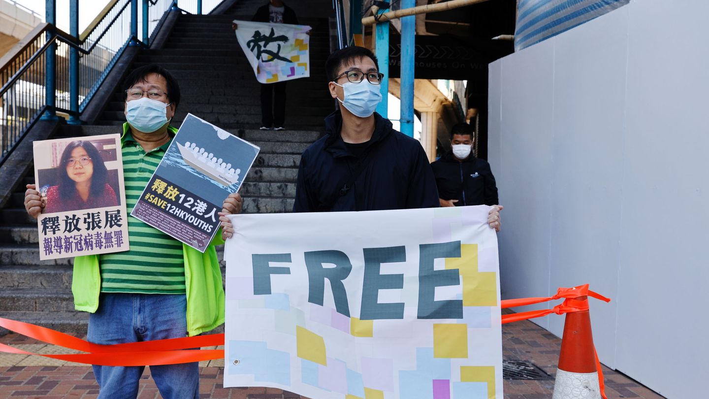 Protestas en Hong Kong contra la detención de activistas y periodistas. (Reuters)