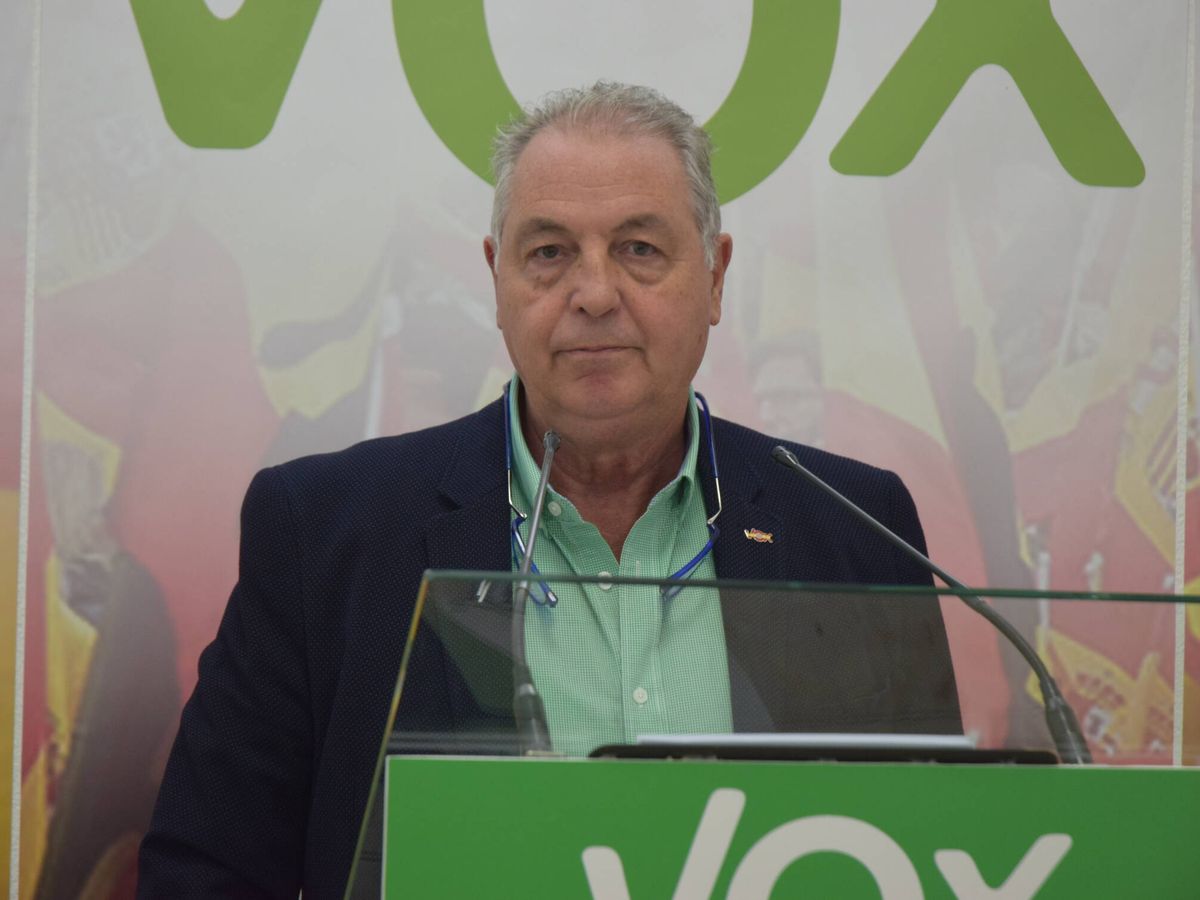 Foto: Jesús Delgado Aboy, durante un mitin de Vox en Melilla. (Cedida)