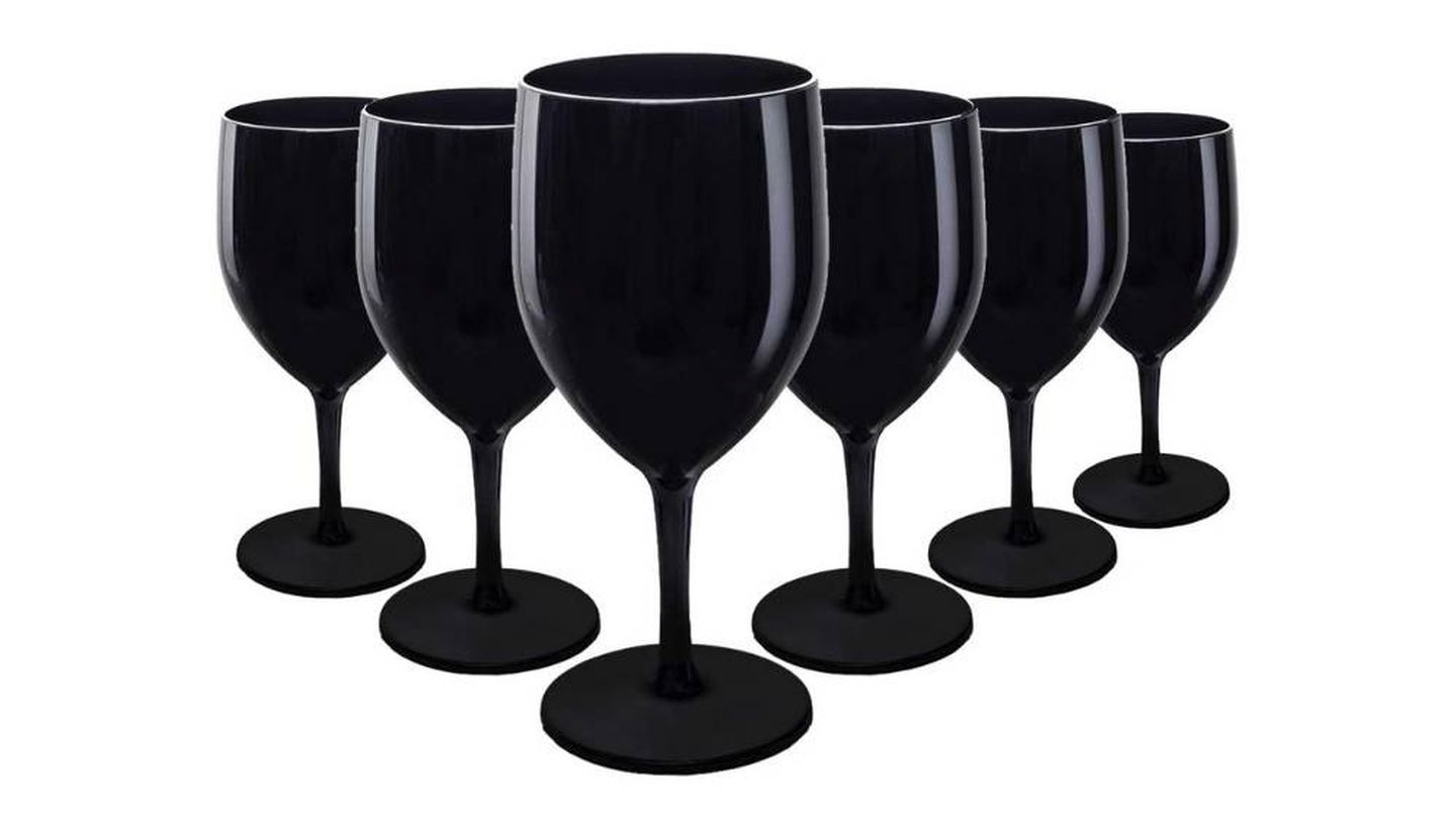 Copas de vino negro de plástico RBDRINKS