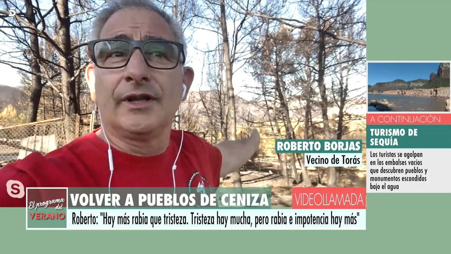 Roberto Borjas, vecino afectado por el incendio de Bejís. (Mediaset)