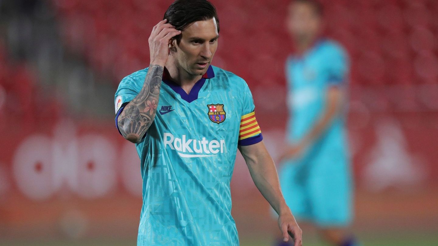 Leo Messi durante el partido contra el Mallorca. (Efe)