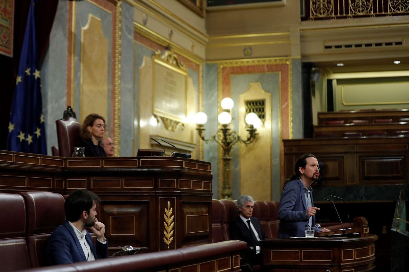 Pablo Iglesias, en la tribuna del Consejo de los Diputados. (EFE)