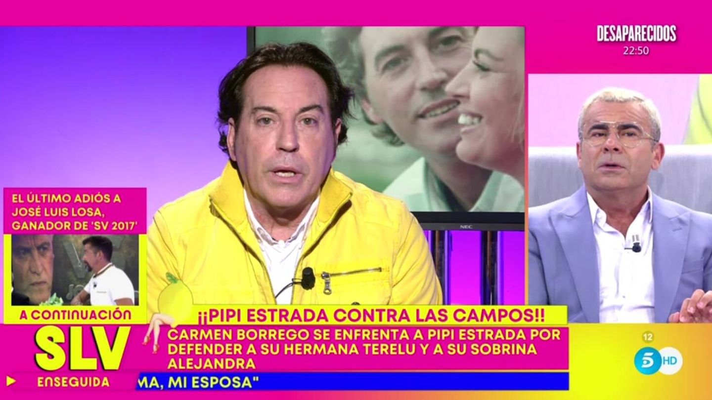 Pipi Estrada con Jorge Javier en 'Sálvame'. (Mediaset España)