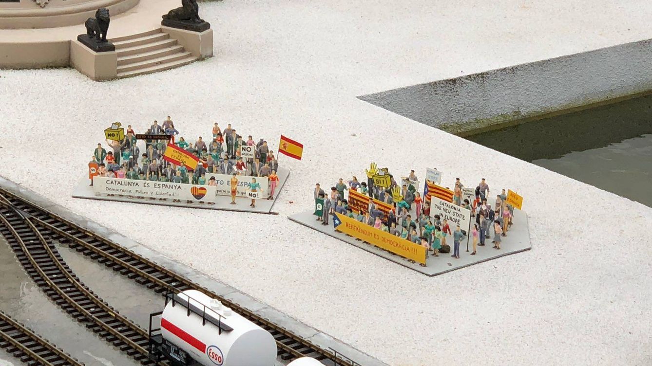 ¿Qué es típico de Barcelona? Para un parque belga, las protestas de 'indepes' y unionistas