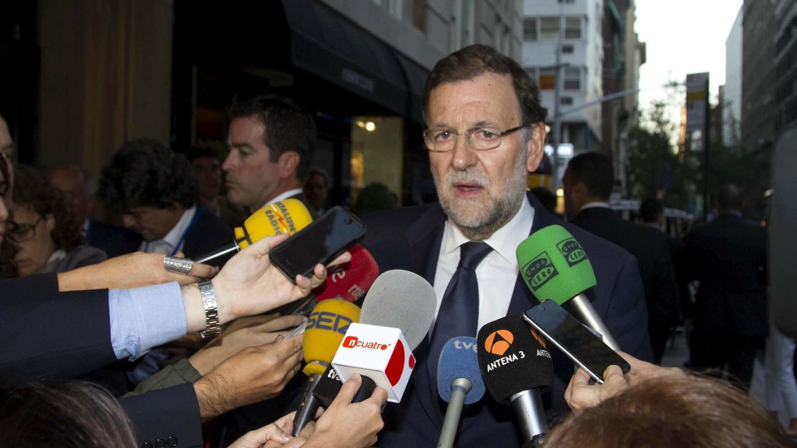 Foto: El presidente del Gobierno, Mariano Rajoy, a su llegada a Nueva York (EFE)