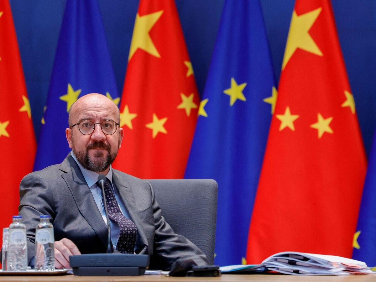 Foto: Charles Michel, presidente del Consejo Europeo, durante una cumbre virtual con China. (Reuters)