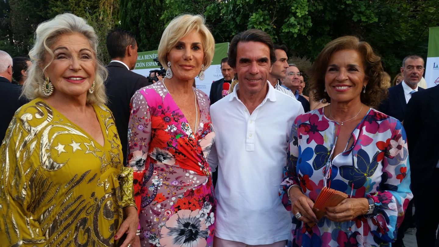 El matrimonio Aznar con la princesa de Orleans y la joyera neoyorquina Ada de Mourier. (P.B)