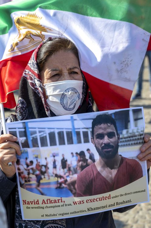 Protesta en Holanda contra la ejecución de Navid Afkari. (Efe)